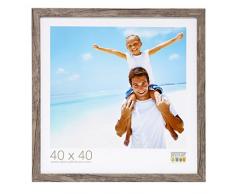 Deknudt Frames S45RH7-40.0X60.0 - Cornice portafoto con Modanatura in Legno, 40 x 60 cm, Colore: Grigio/Beige