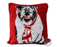 Just Contempo - Federa per cuscino quadrato, a tema Union Jack, 45 x 45 cm, colore: Bianco, blu e rosso, Poliestere, British Bulldog - rosso (scarlatto bordeaux), fodera per cuscino 45 x 45 cm