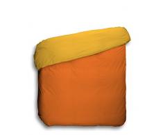 Basic Play Collection-Copripiumino Matrimoniale liscio, reversibile, 250 x 220 cm(per letto da 160 cm) ,Arancione cachi
