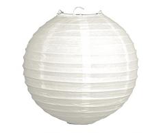 Rayher 87485102 lanterna di carta rotonda diametro 40cm con ferretti di supporto 1 pz per decorazione matrimoni, feste, ceremonie uso semplice colore bianco
