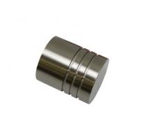 Gardinia Terminali per aste per tende, 2 x UnitÃ cilindriche, Serie Chicago, Metallo, Acciaio inossidabile, Diametro 20 mm