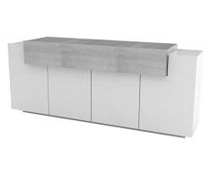ideakit 22150346 Asia Credenza melamina bianco 200 x 45 x 85 cm