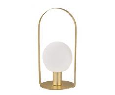 WOFI - Lampada da tavolo, per interni, colore oro, in vetro classico, 28 W