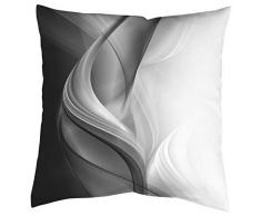 Home fashion 66313 â 103 Grigio 50 x 50 cm Federa con Stampa Digitale, Velluto, Grigio, 1 x 50 x 50 cm