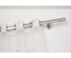 InCasa Bastone per Tende 31x12 mm Rettangolare, L. 280 cm. Senza Anelli in Acciaio Satinato â Completo