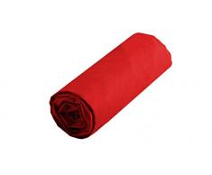 Lovely Casa DH34820008 Alicia - Lenzuolo con Angoli Elasticizzati, in Cotone a 57 Fili, 160 x 200 cm, Colore: Rosso