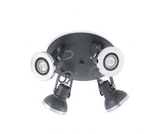 Faro 40560 - RING Lampada plafoniera grigia 4L