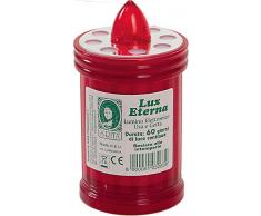 La Briantina Lumino Lux Eterna, Rosso, 12 x 6.5 cm, a pile, plastica