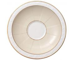 Villeroy & Boch Ivoire Piattino Tazza Colazione, 18 cm, Porcellana Bone China, Multicolore