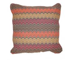 Olibo Zig Zag Retro Cuscino Bombato, Tinta Unita, Arancio, cm 60X60