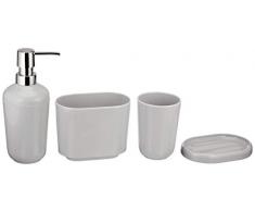 AmazonBasics 4 pezzi - Set di accessori da bagno - Grigio (Smooth Grey)