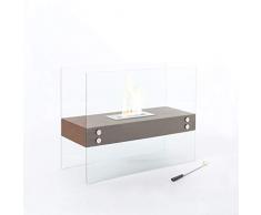 Stones, THEREMIN, Caminetto A Bioetanolo Da Pavimento, Marrone, 80 x 32 x 60 cm