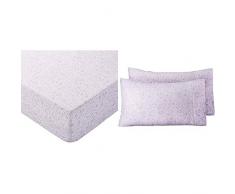 AmazonBasics - Lenzuolo con angoli in microfibra, 200Â xÂ 200Â xÂ 30Â cm, Lavanda Paisley & - Federe in microfibra, 50 x 80 cm, Set di due - Lavanda Paisley