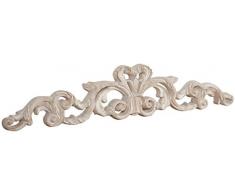 Biscottini Sopraporta Fregio Mensola Decoro Decori da Parete in Legno Finitura bianco Anticato L 80 x PR 2,5 x H 15 cm Made in Italy