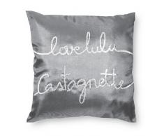 Lulu Castagnette 1680049 - Fodera decorativa per cuscino, con chiusura a cerniera, 40 x 40 cm, fondo nero