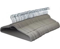 Amazon Basics - Gruccia in velluto con portapantaloni, 100 pezzi, Grigio