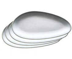 MÃ¤ser, Serie Il lago, 4Â Set di piastre di set in blu chiaro, piatti di ceramica, piatti, Sottopiatto per 4Â persone Set da 4 piatti Hellblau