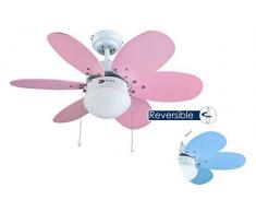 Bastilipo aguadulce ventilatore da soffitto con luce E27, 60 W, bianco, 75 x 42.9 cm, metallo