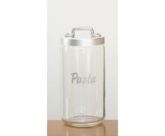 ITALO OTTINETTI Barattolo in Vetro Opaco Coperchio in Alluminio al Manico da 1.5Â L, Pasta, Metallizzato, Taglia Unica
