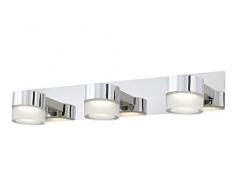 Lampada da bagno a LED, da parete, LED/5 W/IP44, cromata, 3 pz 5 watts