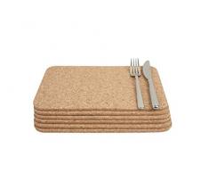 T&G Woodware 6 Sottopentola rettangolari in Sughero Naturale 28x20,5 cm