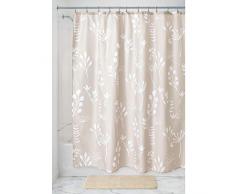 iDesign Isla Floral Tenda per doccia, Tenda per vasca da bagno di grandi dimensioni in poliestere, beige