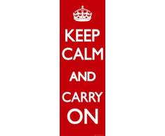 1art1 Motivazione - Keep Calm And Carry On, Rosso Poster per la Porta (158 x 53cm)