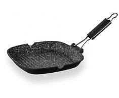 Barazzoni Le Cotture Speciali Bistecchiera cm 26x26, Alluminio Pressofuso con Rivestimento Marmotech a 5 Strati. Made in Italy.