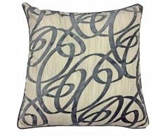 Basta Contempo Velour Leaf Cuscino, Multi Colore 17Â x 43,2Â cm, Poliestere, Slate Grey, Federa