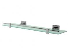 Bisk Arktic 01461 Mensola in Vetro Satinato con Supporto in Cromo, 50 x 12.8 x 5 cm