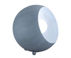 Reality Leuchten Lampada da Tavolo E14, Betonfarbig/WeiÃ, 14 x 15 x 15 cm