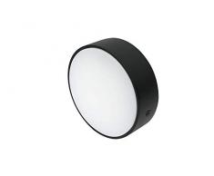 Lampenlux Plafoniera LED in alluminio bianco caldo, con trasformatore e lampadina (nero, Ø 175 mm), 17,5cm