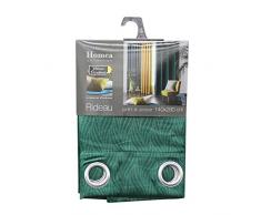 DOUCEUR DINTERIEUR Homea - Tenda Oscurante con Occhielli, in Velluto Shadow, Smeraldo, 140 x 240 cm