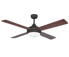 Faro Ventilatore Soffitto con Luce e 4 Pale, Marrone/Noce