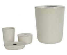 BIOBU by EKOBO 36868Â MontelÃ­bano Set per bagno, in bambÃ¹, 19Â x 19Â x 23,5Â cm, 4 pezzi, colore: grigio