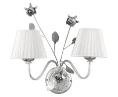 ONLI Rose Applique E14, Bianco/Argento, 50 x 25 cm x h 40 cm