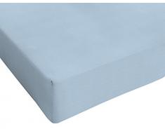 Italian Bed Linen Max Color Lenzuolo sotto Matrimoniale King Size, 100% Cotone, Azzurro, 180 x 200 cm