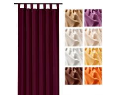 heimtexland Â® - Tenda con Passanti, Fascia arricciata, Tinta Unita, Colore Bordeaux, 245 x 140 cm (A x L), permeabile alla Luce, ÃKOTEX Typ117