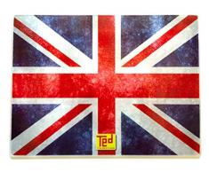 Outlook Design Ted Large Tagliere Temperato Modello 1, Bandiera Inglese, 29.00x19.50x0.4 cm