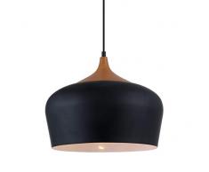 LUSSIOL Lampadario Britta S Nero, Sospensione Metallo, 60 W, Nero, Ø 30 x H 25 cm