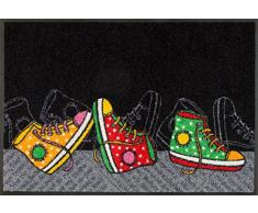 Wash+Dry - Tappeto Happy Sneakers 50x75, Nero
