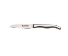 Le Creuset 98000109000100 Coltello per Verdure, Lama Damasco 18/8 da 9 cm con Filo Liscio, Manico in Acciaio Inox, Inossidabile, Argento