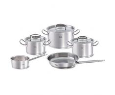 Fissler Batteria di pentole, 5 pezzi, Coperchi inclusi, CapacitÃ e diametri assortiti, Tutti i piani cottura, Acciaio inox, Original Profi Collection