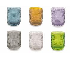Villa dâEste Home Tivoli Mykonos Set Bicchieri Acqua, Multicolore, 6 unitÃ 
