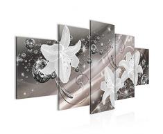 Quadro Fiori gigli 200 x 100 cm - XXL Immagini Murale Stampa su Tela Decorazione da Parete Pronte per lapplicazione - 210151b