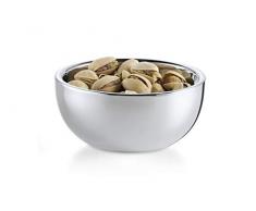 PHILIPPI - design en détail Ginoo Ciotola in Noce, Acciaio Inox, Argento, 9 x 9 x 4.5 cm