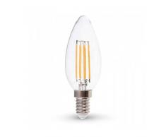Lampadina LED Filamento Candela E14 6W, Bianco Caldo 2700K