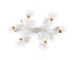 ONLI Lancia Lampada da Parete, Bianco/Argento/Oro, 6 luci