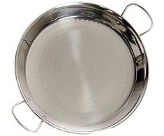 La Valenciana - Tegame per Paella in Acciaio Inox 18/10, Nero, 60 cm