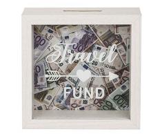 Out of the blue Salvadanaio Bianco in Legno, Travel Fund, ca. 15 x 15 cm